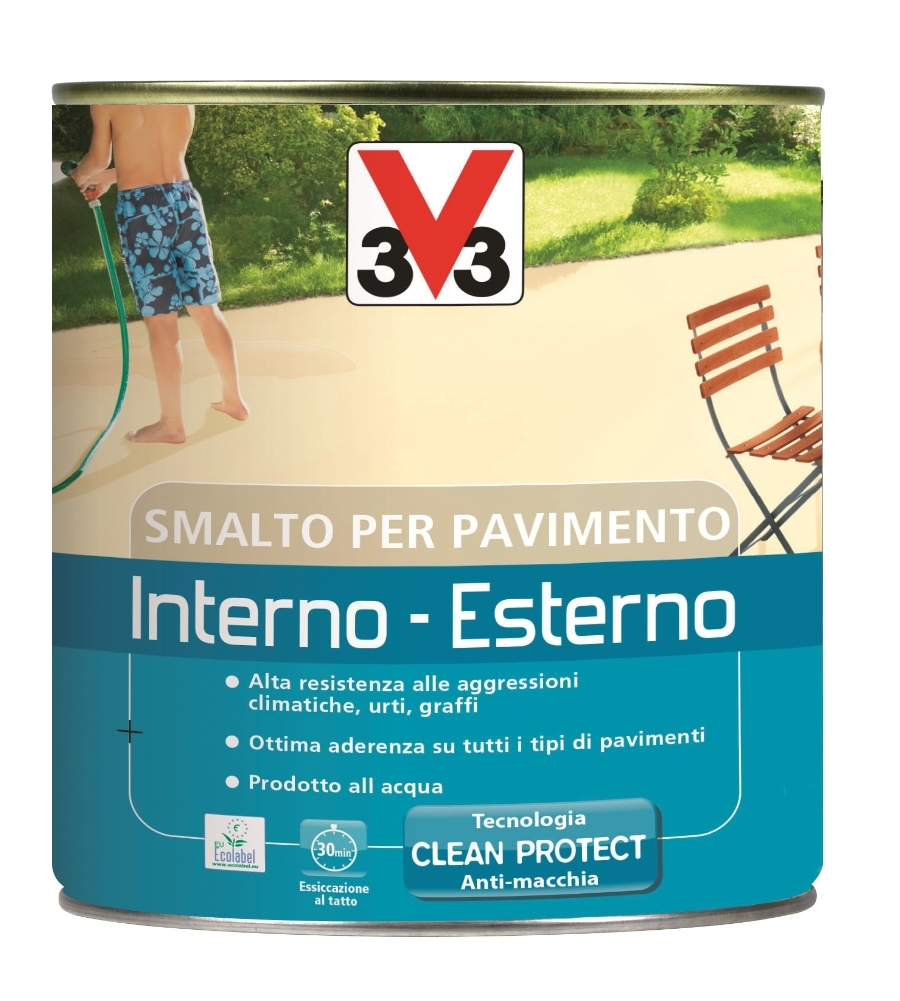 Smalto per pavimenti interno - esterno all'acqua - ardesia - 0,5 litri